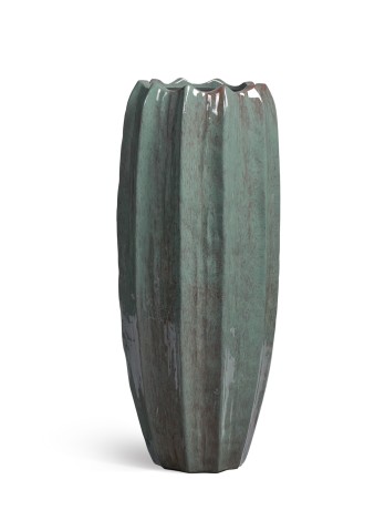 Кашпо TREEZ Effectory Aura Высокая Кашпо-ваза Изумрудный лак д-43 см, в-100 см 1/1