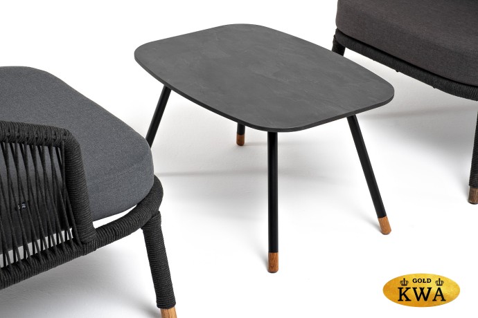 "Верона" лаунж-зона 5-местная плетеная из роупа (веревки), каркас алюминиевый темно-серый, роуп темно-серый