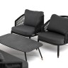 "Верона" лаунж-зона 5-местная плетеная из роупа (веревки), каркас алюминиевый темно-серый, роуп темно-серый