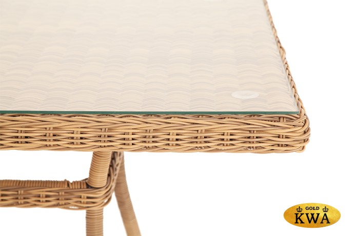 "Латте" плетеный стол из искусственного ротанга 200х90см, цвет соломенный