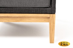 &quot;Канны&quot; кресло плетеное из роупа, основание дуб, роуп темно-серый круглый, ткань темно-серая