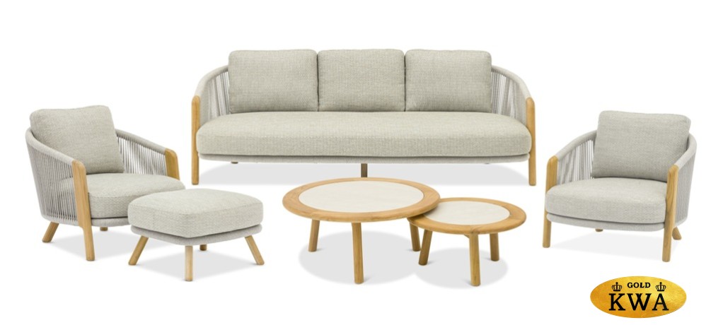 Avesta Комплект лаунж мебели серый, тик/алюминий/веревка