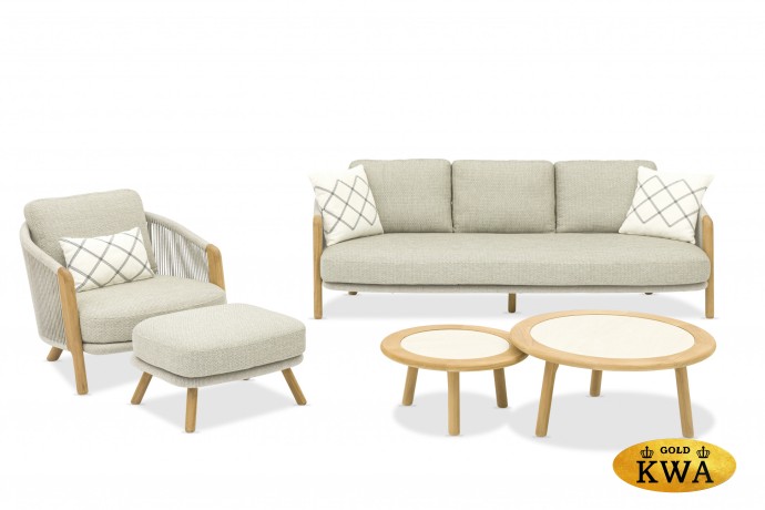 Avesta Комплект лаунж мебели серый, тик/алюминий/веревка