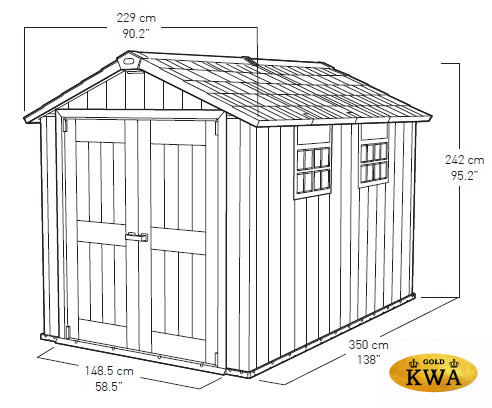 Сарай-хозблок из пластика+ДПК Oakland 7511 серый