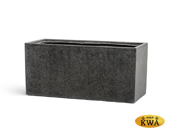 Кашпо TREEZ Effectory Stone Низкий прямоугольник Тёмно-серый камень д-60, ш-30, в-30 см