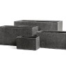 Кашпо TREEZ Effectory Stone Низкий прямоугольник Тёмно-серый камень д-60, ш-30, в-30 см
