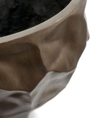 Кашпо TREEZ Effectory Metal Высокая лодка Design Crumple Чернёная бронза в-20, ш-27, дл-55 см