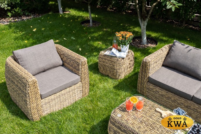 "Кальяри" лаунж-зона из искусственного ротанга (гиацинт), цвет соломенный