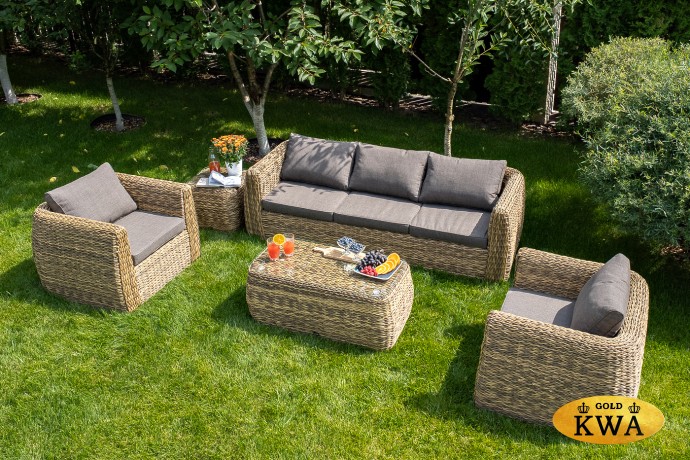 "Кальяри" лаунж-зона из искусственного ротанга (гиацинт), цвет соломенный