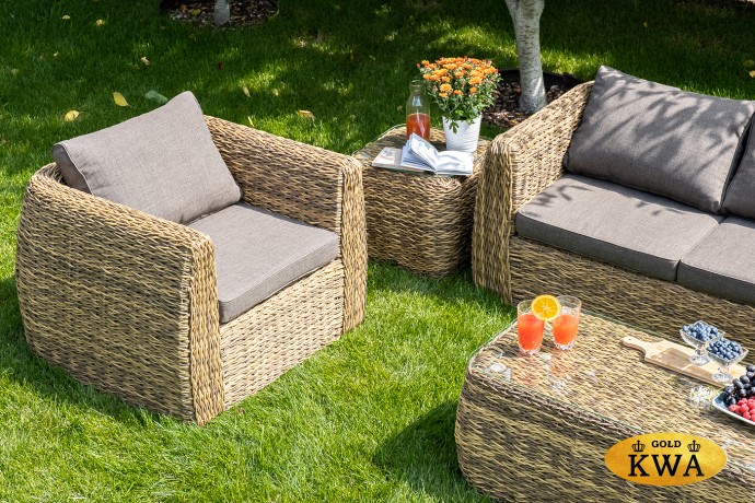 "Кальяри" лаунж-зона из искусственного ротанга (гиацинт), цвет соломенный