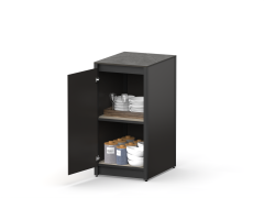 Шкаф напольный Lounge D-12, 40 см, дуб сонома/черный мрамор