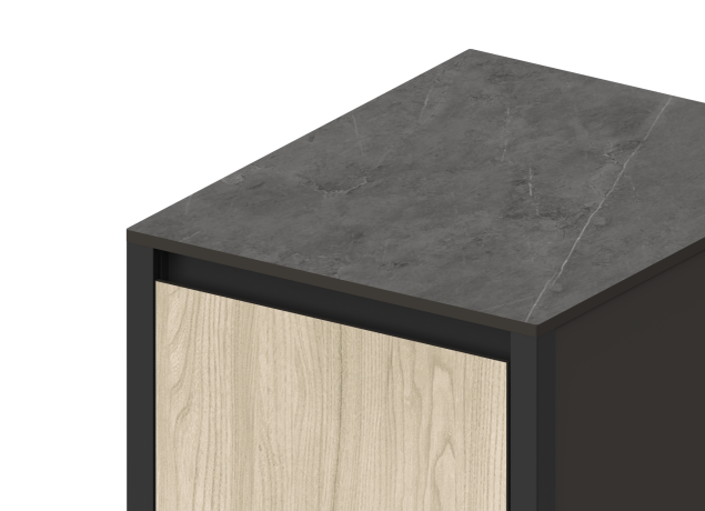 Шкаф напольный Lounge D-12, 40 см, дуб сонома/черный мрамор