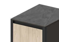 Шкаф напольный Lounge D-12, 40 см, дуб сонома/черный мрамор