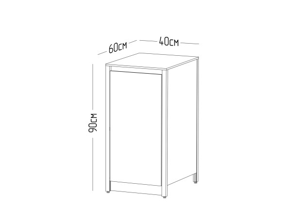 Шкаф напольный Lounge D-12, 40 см, дуб сонома/черный мрамор