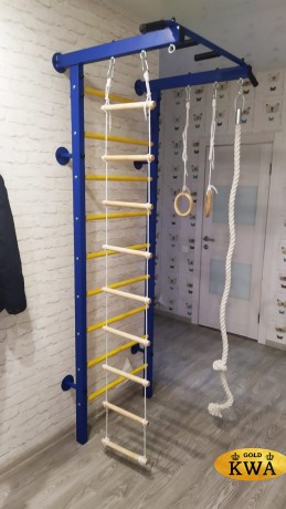 ДСК Семейный ПРОФ с турником (качели лакированные + канат + кольца)