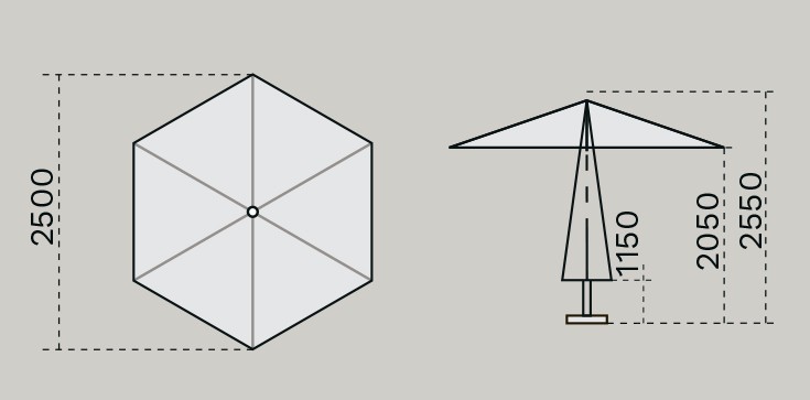Зонт профессиональный Ø2.5 м