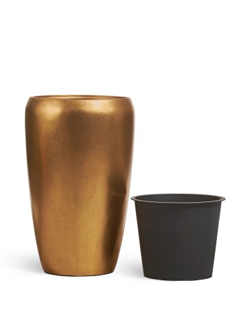 Кашпо TREEZ Effectory Metal Сусальное золото д-43 см, в-68 см