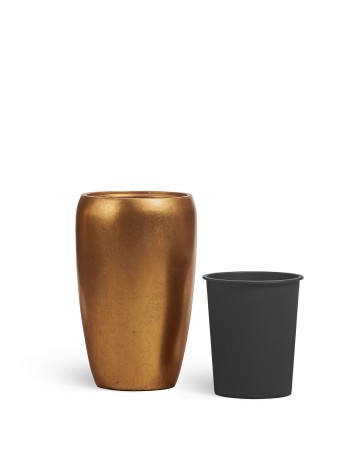 Кашпо TREEZ Effectory Metal Сусальное золото д-43 см, в-68 см