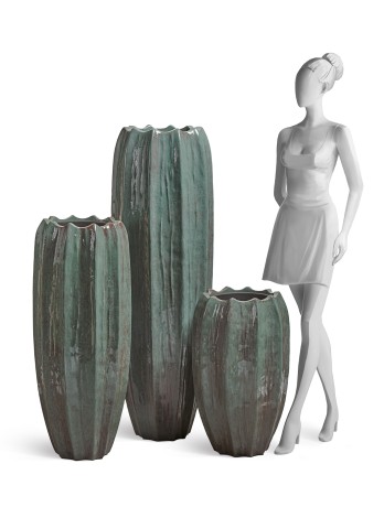 Кашпо TREEZ Effectory Aura Высокая Кашпо-ваза Изумрудный лак д-45 см, в-135 см 1/1