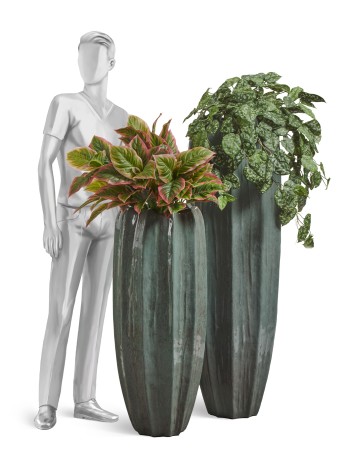 Кашпо TREEZ Effectory Aura Высокая Кашпо-ваза Изумрудный лак д-45 см, в-135 см 1/1