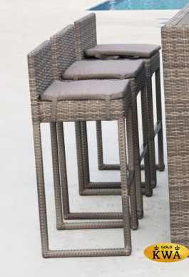 Плетеный барный стул Y390G-W78 Grey