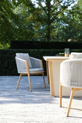 Avesta Комплект обеденной мебели серый, стеклокерамика/тик