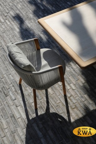 Avesta Комплект обеденной мебели серый, стеклокерамика/тик