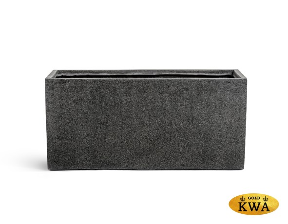 Кашпо TREEZ Effectory Stone Низкий прямоугольник Тёмно-серый камень д-80, ш-35, в-37 см