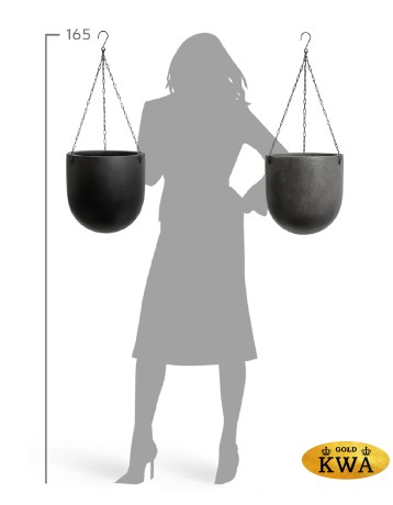 Кашпо TREEZ Effectory Beton Чаша большая подвесная Тёменр-серый бетон в-28 см, д-27 см 1/1