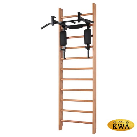 Шведская стенка деревянная из массива бука - БУК ПРЕМИУМ - ТБПШ (стенка + турник-брусья-пресс навесной)