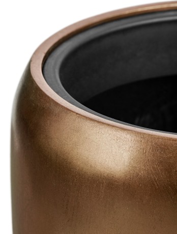 Кашпо TREEZ Effectory Metal Тёмное матовое золото д-32 см, в-51 см