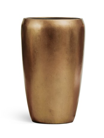 Кашпо TREEZ Effectory Metal Тёмное матовое золото д-32 см, в-51 см
