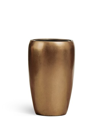 Кашпо TREEZ Effectory Metal Тёмное матовое золото д-32 см, в-51 см