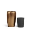 Кашпо TREEZ Effectory Metal Тёмное матовое золото д-32 см, в-51 см
