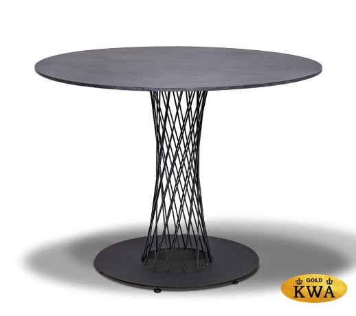 "Диего" обеденный стол из HPL круглый Ø90см, цвет "серый гранит"