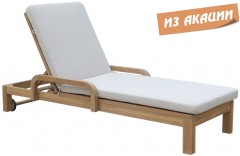 Шезлонг деревянный с матрасом
