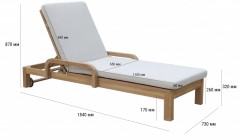Шезлонг деревянный с матрасом