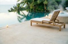 Шезлонг деревянный с матрасом