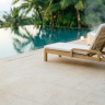 Шезлонг деревянный с матрасом