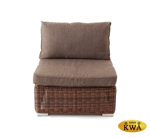 "Лунго" модуль диванный прямой с подушками, цвет коричневый