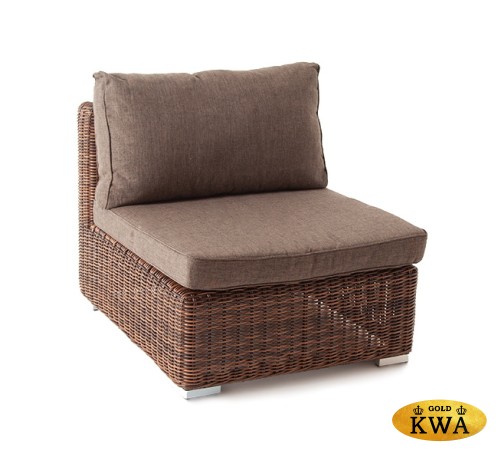 "Лунго" модуль диванный прямой с подушками, цвет коричневый