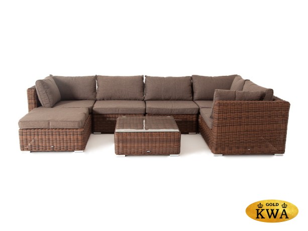 "Лунго" модуль диванный прямой с подушками, цвет коричневый