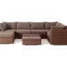 "Лунго" модуль диванный прямой с подушками, цвет коричневый