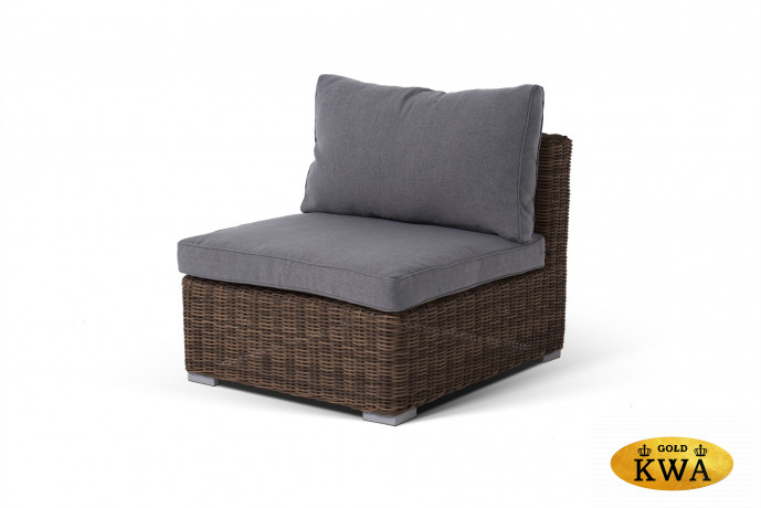 "Лунго" модуль диванный прямой с подушками, цвет коричневый