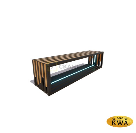 Скамейка «Симметрия» с подсветкой (лиственница)