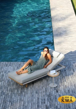 Avesta Комплект лежаков серый, тик/алюминий/веревка