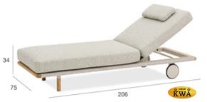 Avesta Комплект лежаков серый, тик/алюминий/веревка