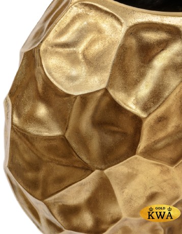 Кашпо-ваза TREEZ Effectory Metal Плоская сфера Design Crumple Сусальное золото д-58,ш-28,в-52 см 1/1