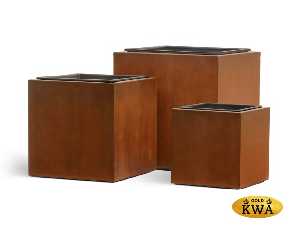 Кашпо TREEZ Effectory Corten Steel Куб 30х30х30 см