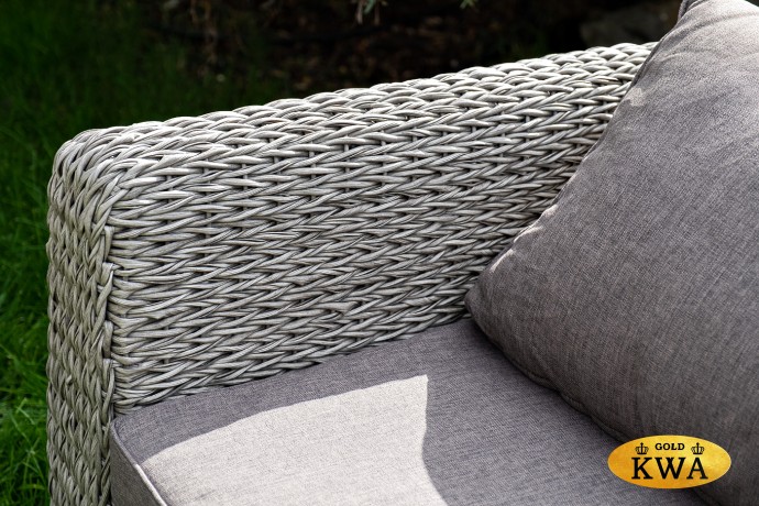 "Кальяри" диван из искусственного ротанга (гиацинт) трехместный, цвет серый